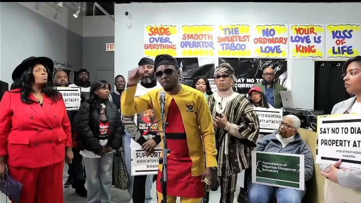Diaspora community protests poor investment environment, business demolition in Nigeria